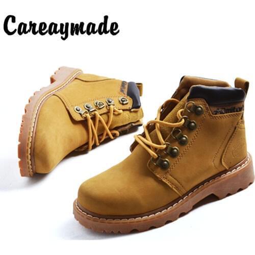 Careaymade-Couple leather Martin boots European and American retro outdoor motorcycle boots,leisure boys and girls short boots