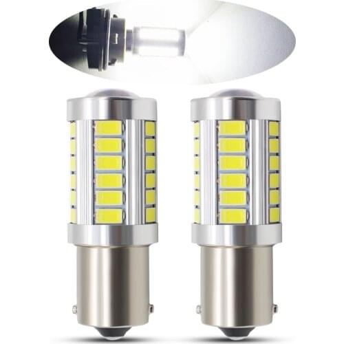 1 / 2pcs 1156 LED P21W 7506 BA15S 33SMD 5630 5730 LED Auto Brake Lights Car Reversing Lamp Reverse Bulbs Turn Signal Bulbs White