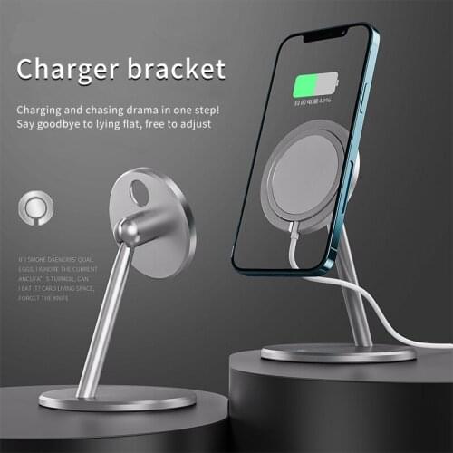 Magnetic Phone Charge Holder For MagSafe Wireless Fast Charging Charger Aluminium Alloy Bracket For iPhone 12 Pro Max 12 Mini