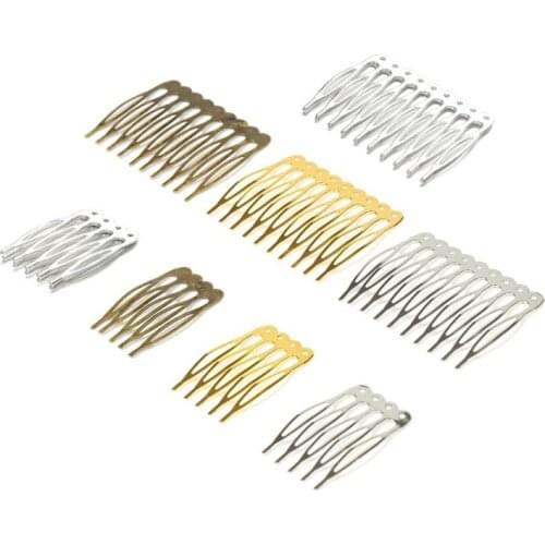5pcs 5/10 Teeth DIY Metal Hair Comb Claw Hairpins Barrettes Silver Gold For Wedding Jewelry Making Findings Components Comb