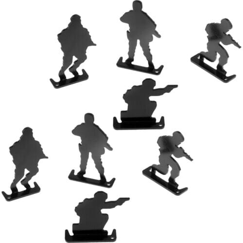8pcs Metal Shooting Targets Plinking Target 4-Postures Design Mini Soldiers Silhouette