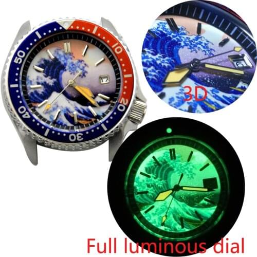 Kanagawa Waves Aseptic Dial SK007 Diving Mechanical Watch Mens Automatic Mechanical Watch NH35A Movement