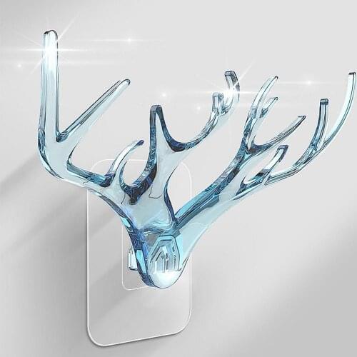 Deer Head wall hook Animal Non-marking Self Adhesive Clothing Coat Cap Display Racks Home Decoration Wall Storage key hanger