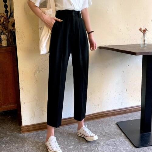 2021New thin Suit pants Women are thin wild Harlan feet Pants large size loose casual carrot Pants retro trend Womens Pants