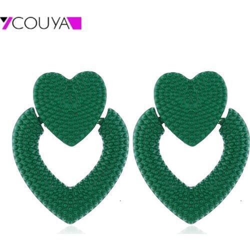 New Fashion Womens Stud Earrings Solid and Hollow Heart Shape Earrings Plating for Lovers Best Gift Jewelry for Valentines Day