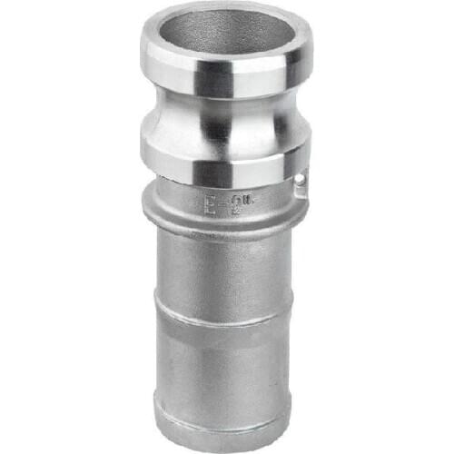 1/2 inch to 4 inch Type E Male Camlock Stainless Steel 304 Trash Pump Adapter with Hose Barb
