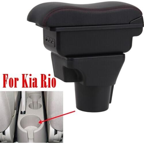 For Kia Rio armrest box central Store content Storage box kia armrest box with cup holder ashtray products USB interface