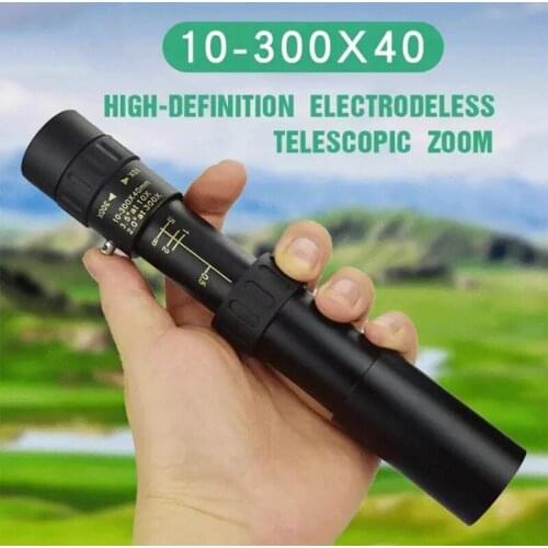 10-300x40 Professional Monocular Telescope HD Powerful Portable Binoculars Zoom High Quality BAK4-Prism Waterproof for Camping