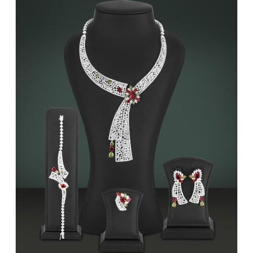 GODKI Luxury Refined Elegant Jewelry Sets Bride Cubic Zirconia Necklace Earrings Noble Women Bridal Wedding Party Show Gift