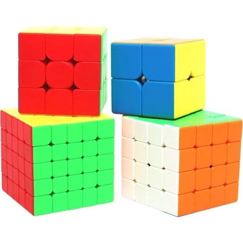 Moyu 4pcs Speed Cube Set Puzzle Skew Pyramid Meilong Magic Cubes 3x3 4x4 5x5 Professional Cubo Magico Educational Childrens Toy