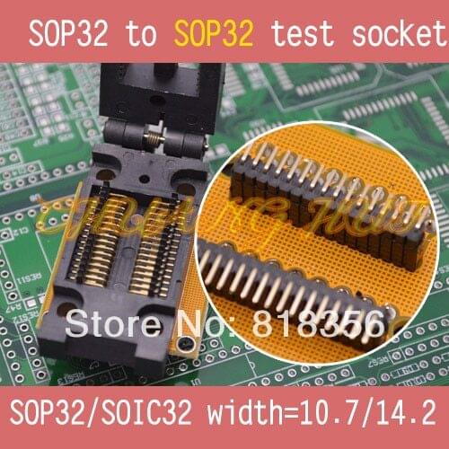 SOP32 to SOP32 test socket SOP32 FP32 SOIC32 ic socket width=14.2mm