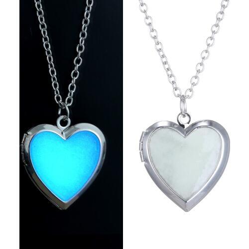 Luminous Necklace For Lovers Glow In The Dark Heart Shape Necklace For Girlfriend Fine Jewelry Present Birthday Gift for Women