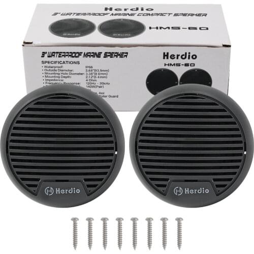 Herdio 3 inch Marine Boat Speakers Heavy Duty Waterproof Motorcycle Speaker SPA ATV UTV Tractor Bathroom Surface Mounted