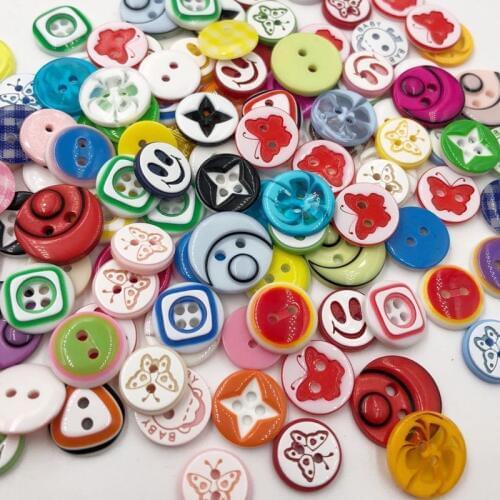 100pcs/package Mix Random Send Colorful Resin Flatback Buttons DIY Scrapbooking Apparel Sewing Accessories PT161
