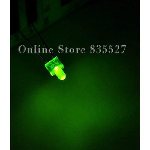 1000PCS/LOT LED light-emitting diode 2MM green shell hair green light