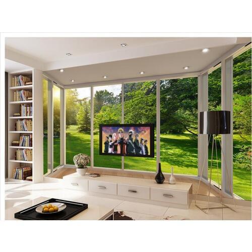 3d room wallpaper European balcony forest grass landscape 3D TV backdrop wall 3d wallpaper Home Decoration