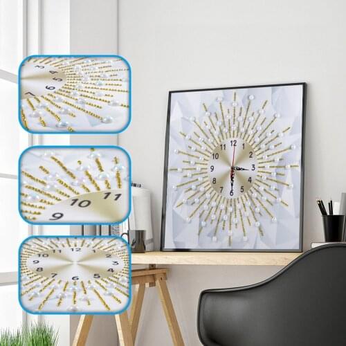 5D Special Shaped Embroidery Wall Clock DIY Gold Diamond Painting Cross Stitch Diamond Crafts Home Decor Gift Crystal Rhinestone