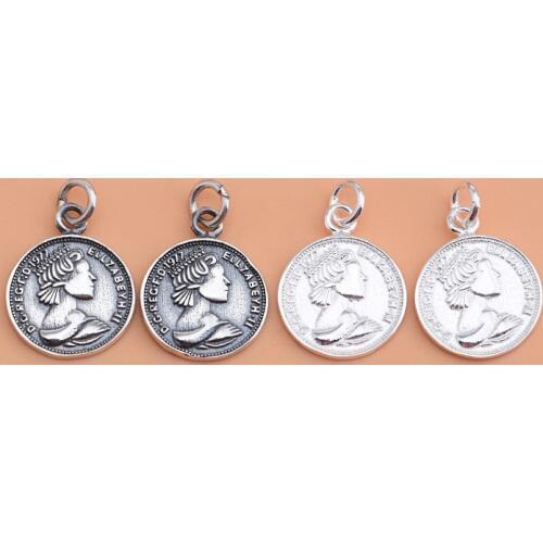 925 sterling silver DIY jewelry accessories British Queen coin pendant making bracelet necklace pendant accessories