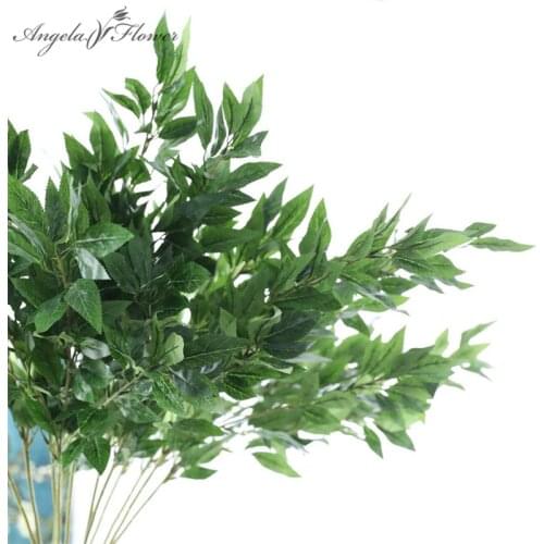 96cm long artificial flower silk green plants branch leaf graden home decoration floral accessories wedding flower arrangement