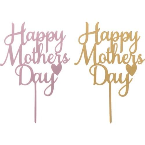 Happy Birtay Mommy Daddy Acrylic Cake Topper Gold Mirror Cake Topper For Father Mother Birtay Party Cake Decoration