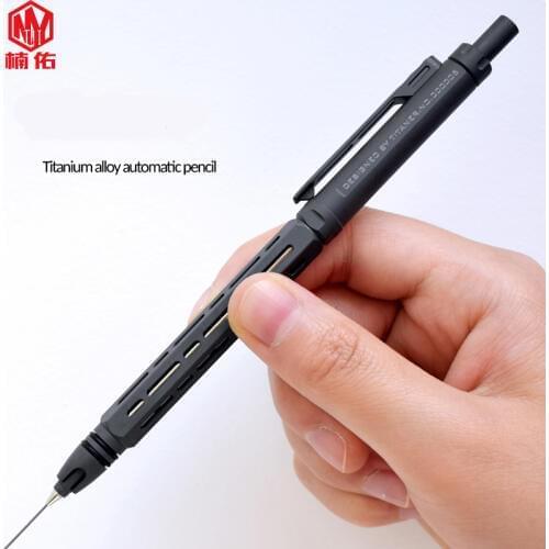 1PC EDC Titanium Alloy Automatic Pencil Outdoor Camping Writing Drawing Pencil Outdoor Pocket Tool