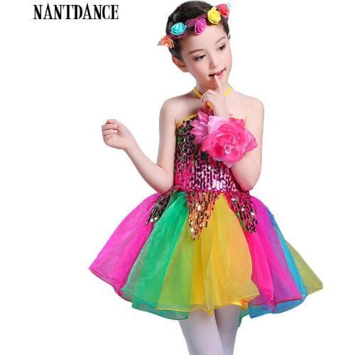 Girls Ballet Dress For Children Girl Dance Clothing Kids Sequins Ballet Costumes For Girls Tutu Dance Girl Stage Dancewear
