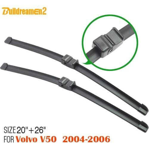 Buildreamen2 Free Postage ! Automotive Soft Rubber Wiper Blades Window Frameless Windshield 1Pair For 2004-2006 Volvo V50