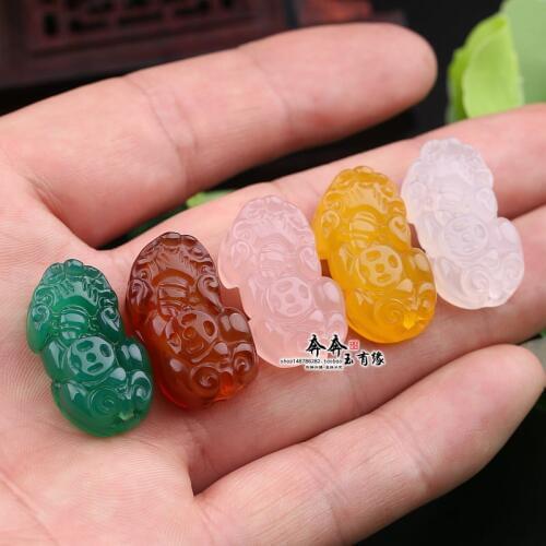 Natural hollow handcarve brave troops green jade beads real jade bracelets DIY beads jade jewelry jadeite jade 3pcs/lot