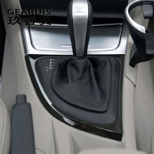 Car interior stainless steel Auto Gear Shift Panel Decoration Cover Sticker Interior Trim For BMW 1 Series E81 E82 E87 2007-2011