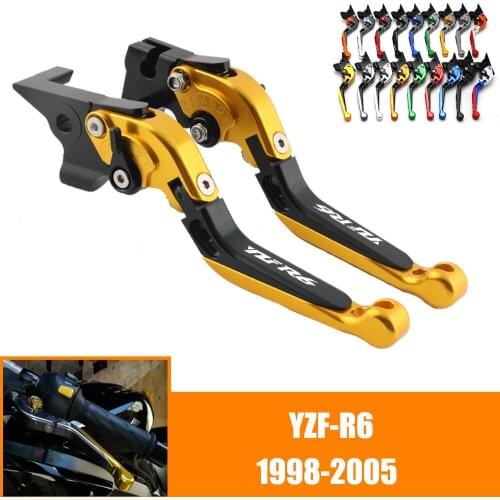 For YAMAHA YZF R6 YZF-R6 1998 1999 2000 2001 2002 2003 2004 2005 CNC Motorcycle Adjustable Brake Clutch Lever Levers Folding