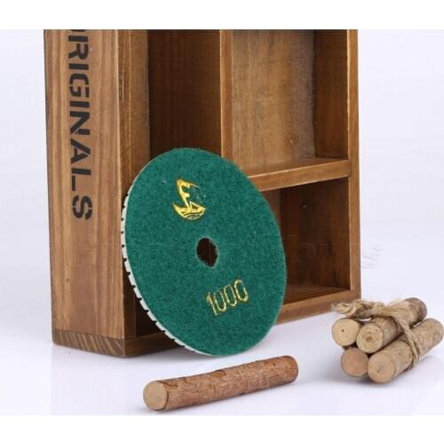 Dophee Green 100mm/4" Professional Wet/Dry Granite Concrete Marble Limestone Diamond Polishing Pads Disc Sander Pad Grits #1000