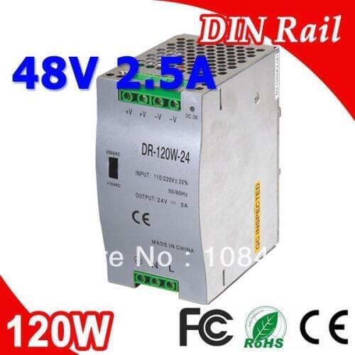 DR-120-48 Single Output LED Din Rail Power Supply Transformer DC 48V 2.5A Output SMPS