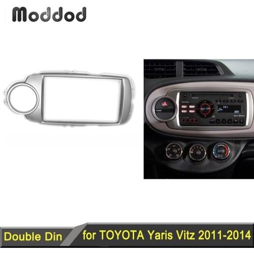Double Din Radio Fascia for Toyota Yaris Vitz 2011+ DVD Stereo Panel Dash Mounting Installation Trim Kit Face Frame Bezel
