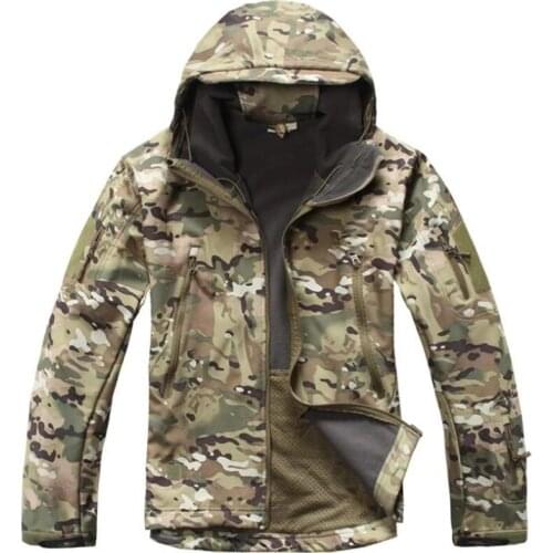 Tactical Jacket Men Outdoor Military Camouflage Waterproof Soft Shell Jackets Mens Winter Warm Fleece Flight Coats Hunt Clothes