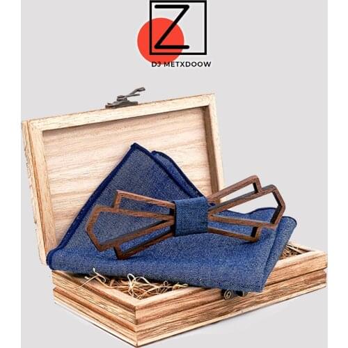 Nature Wooden Wood Bow Tie For Mens Handmade Gravata Solid Bowtie Suit Shirt Wedding Hanky Accessories Ties Gift