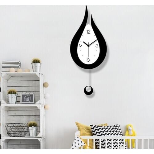 Water Droplets Swing Wall Clock Modern Design Nordic Style Living Room Wall Clocks Fashion Creative Bedroom Wall Clock