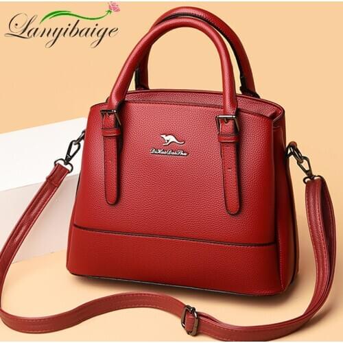 2020 New Retro Womens Handbag Soft PU Leather Messenger Bag Casual Women Handbag Fashion Large Capacity Shoulder Bag