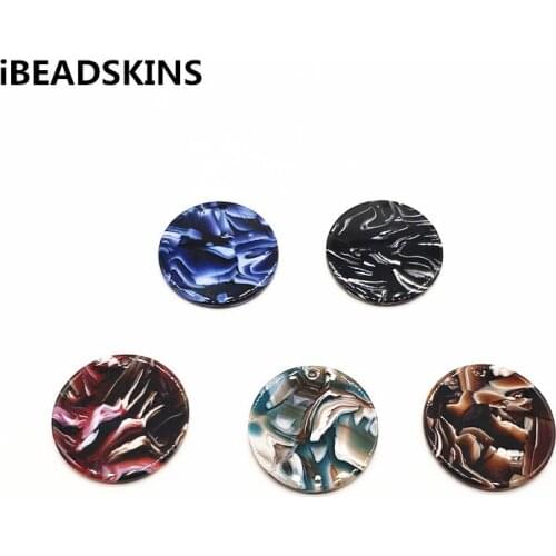 New arrival! 50pcs 35mm acetic acid Marble effect Round-shape charm for earrings accessories parts jewelry handmade making
