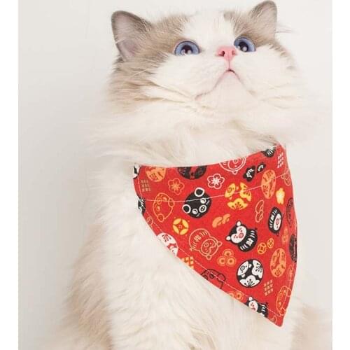 Cute Pets Pattern Small/Medium Dogs Bandana Collars Adjustable Puppy Cats Necklace Chihuahua Neck Scarf Dog Collars Neckerchief