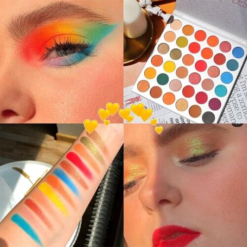 36 Color Shimmer Matte Glitter Eyeshadow Pallete Holographic Rainbow Pigmented Eyeshadow Palette Metallic Diamond Makeup Palette