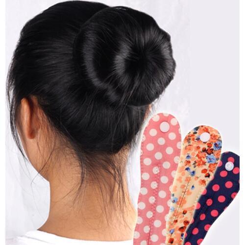 Korean fashion wild button cloth dish meatball head hair bud head buckle belt sleeve lovely floral sponge hair stick hair tools