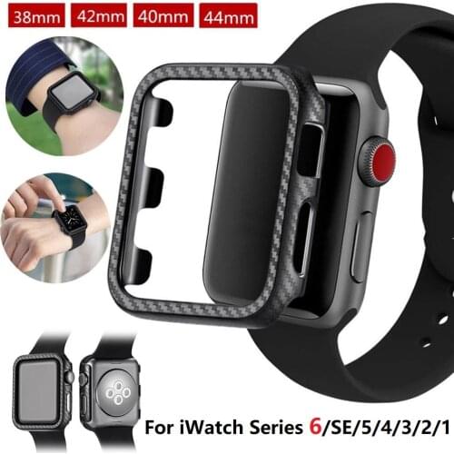 Duoteng Carbon Fiber PC Case For apple watch 5 4 3 2 1 40/44/42/38mm Plastic Cover for iwatch series 5/4/3/2/1 Protective Bumper