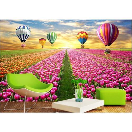 Custom photo 3d wallpaper Non-woven mural The tulip flowers decoration painting 3d wall murals wallpaper for living room
