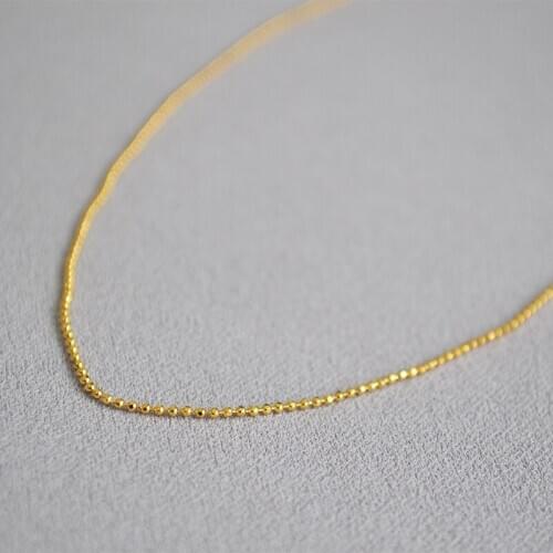 Simple fashion temperament gold color beans beads thin necklace naked bead chain short women necklaces fashion jewelry
