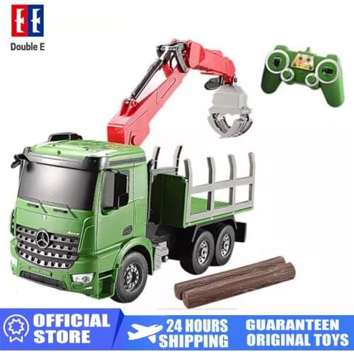Boys Toys 1/20 Double E E352 Rc Truck 2.4G 6Ch Radio Controlled Car Crane Tractor Simulated Lights Sounds Educational Car Toys