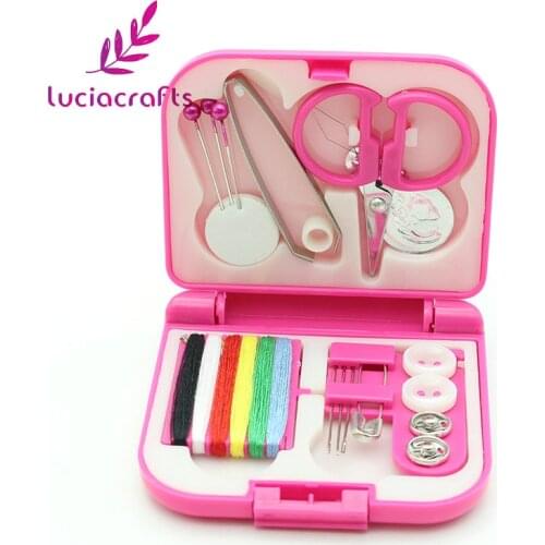 SALE! Lucia crafts Random color Travel Sewing Kit Tools With Needle Threads Scissor Thimble J0109