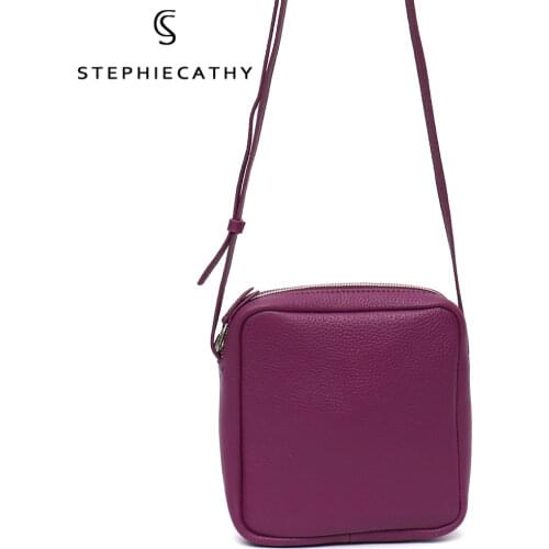 SC Women Brand Casual Genuine Leather Crossbody Bag Simple Solid Color Handbags Square Shape Ladies Summer Daily Shoulder Purse