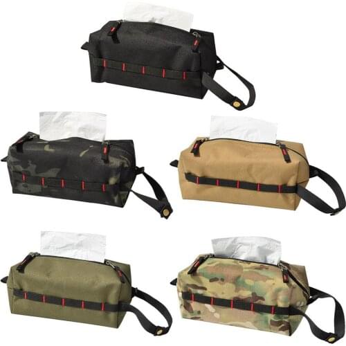 Tissue Box Holder Oxford Cloth Waterproof Case Facial Toilet Paper Tissue Dispenser Storage Bag For Outdoor Camping Hiking