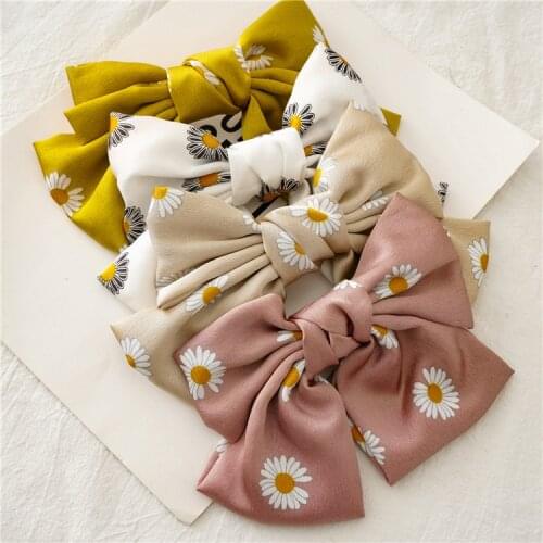 New Fashion All-match Beautiful Flower Chiffon Big Bow Hairpin Spring Clip Barrettes Women Girls Hair Accessories Headwear