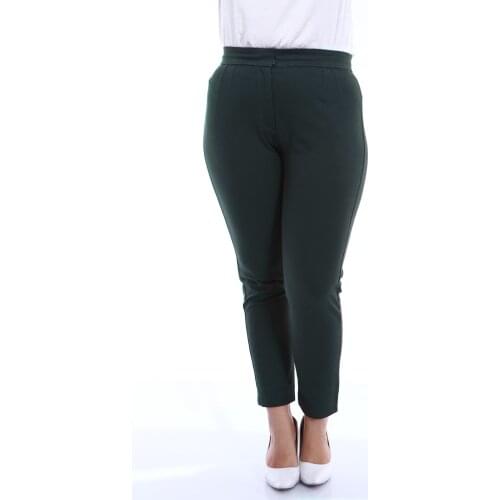 Schık Women Large Size Power Lycra Fabric Pants Khaki SCKWM21PNT005